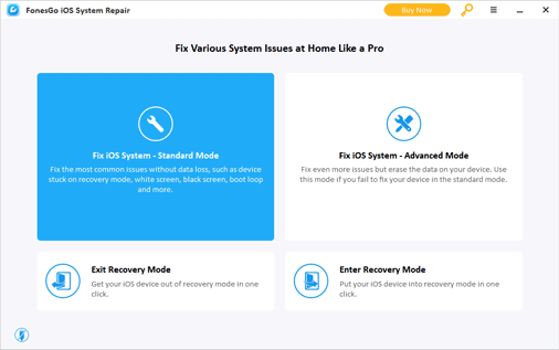 ios system repair interface