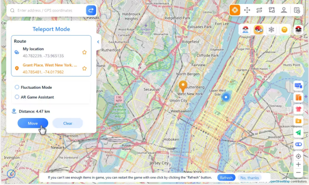 Add Destination and Move