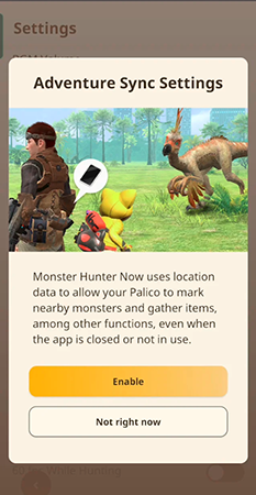 adventure sync settings