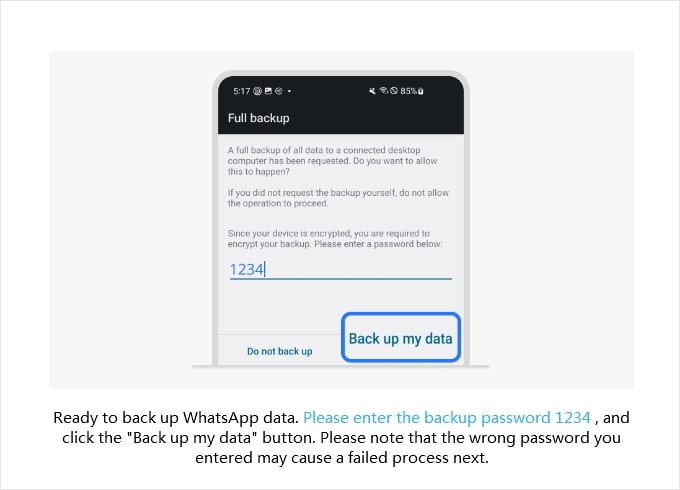 tap back up my data
