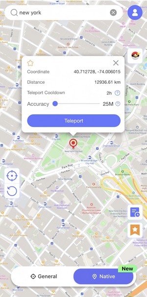change location success with fonesgo native mode
