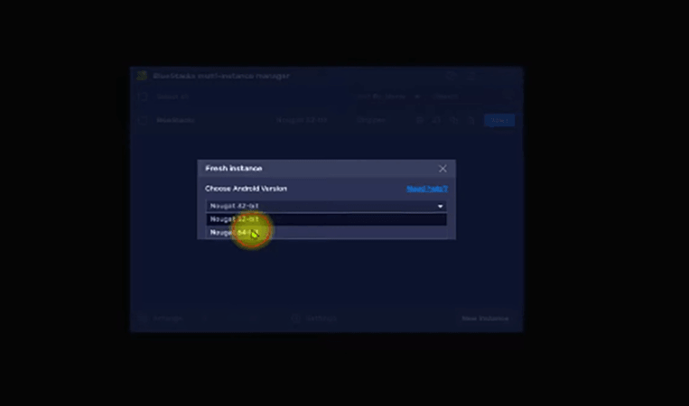 choose android in bluestacks 5