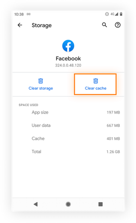 Facebook Clear Cache on Android