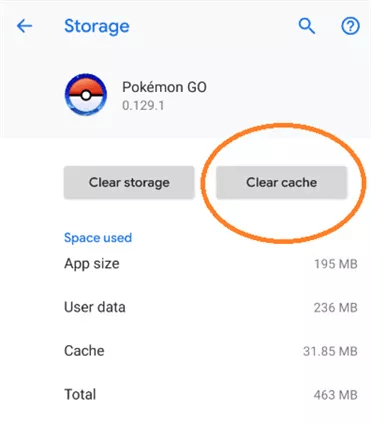 clear pokemon go cache