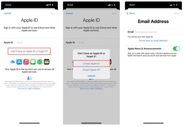 Click Create New Apple Id