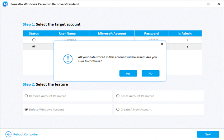 confirm delete windows account