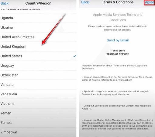 confirm iphone country region