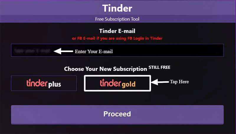 dedicated tinder subscription id generator