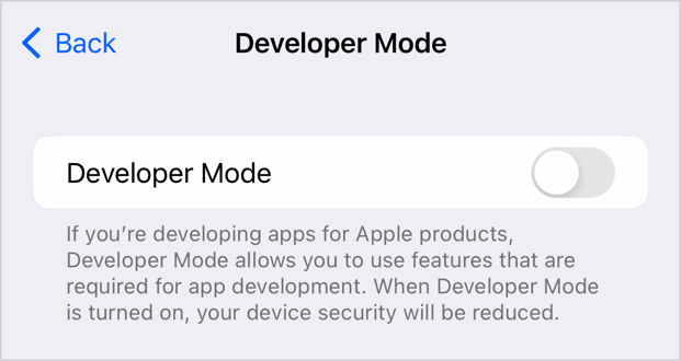 developer mode
