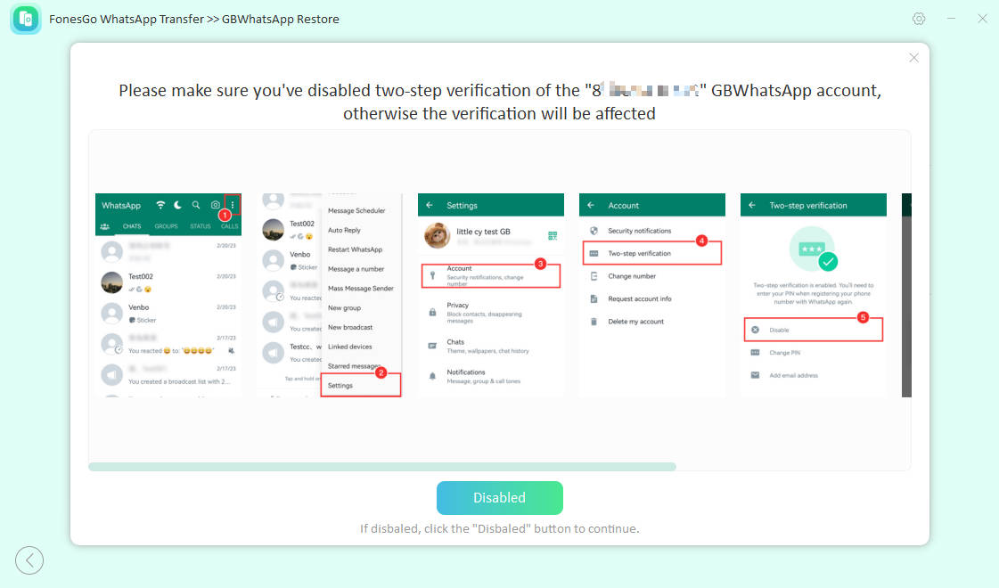 disable two step verification