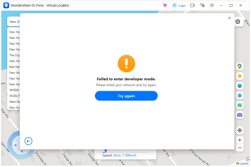 dr.fone failed to enter developer mode