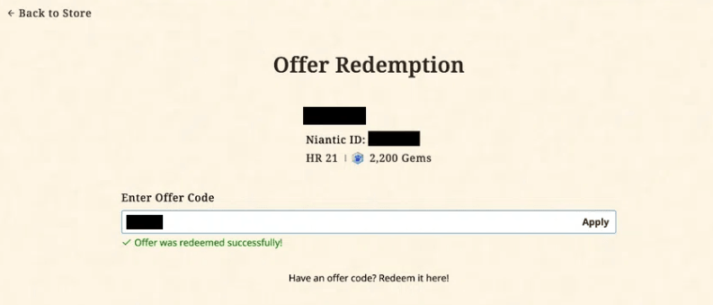 enter offer code