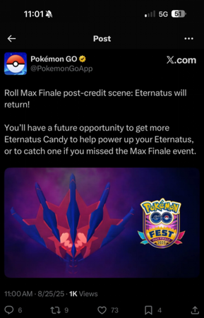Eternatus Pokemon Go Candy Event