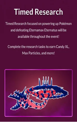 Eternatus Pokemon Go Timed Research
