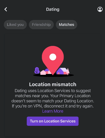 Facebook Dating Location Mismatch