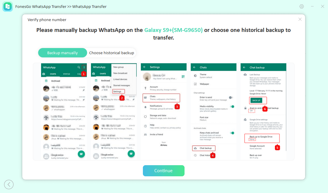 how to use local backup whatsapp on new phone