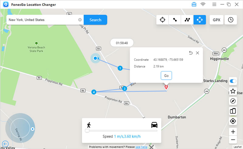 fonesgo location changer create jump route