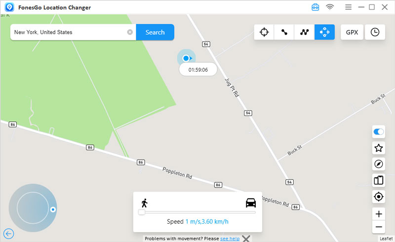 fonesgo location changer jump teleport mode