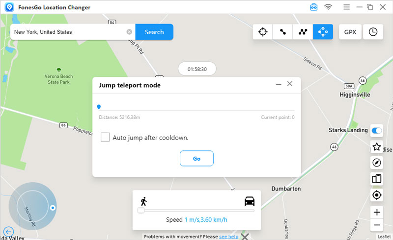 fonesgo location changer jump to next point