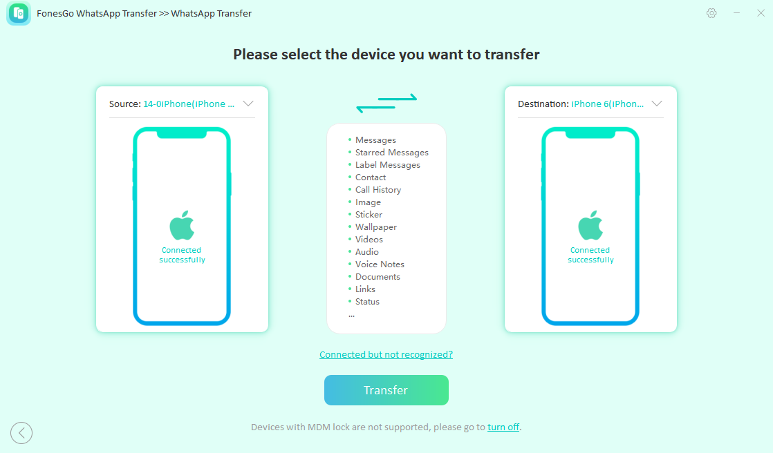 fonesgo transfer device