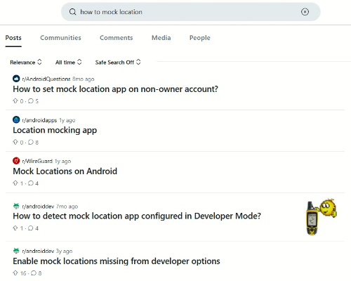 how to mock location on reddit
