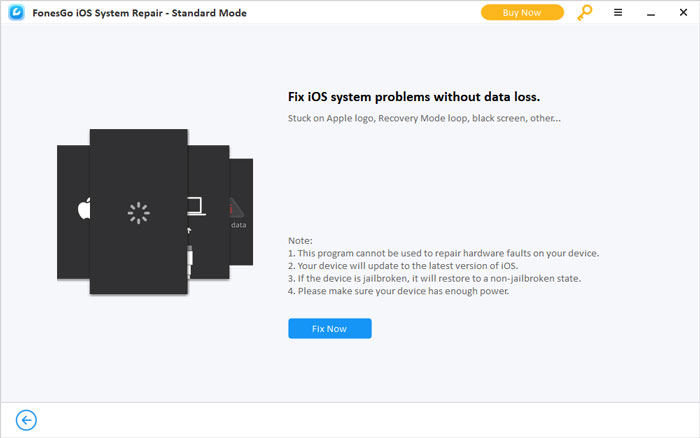 ios system repair standard mode interface