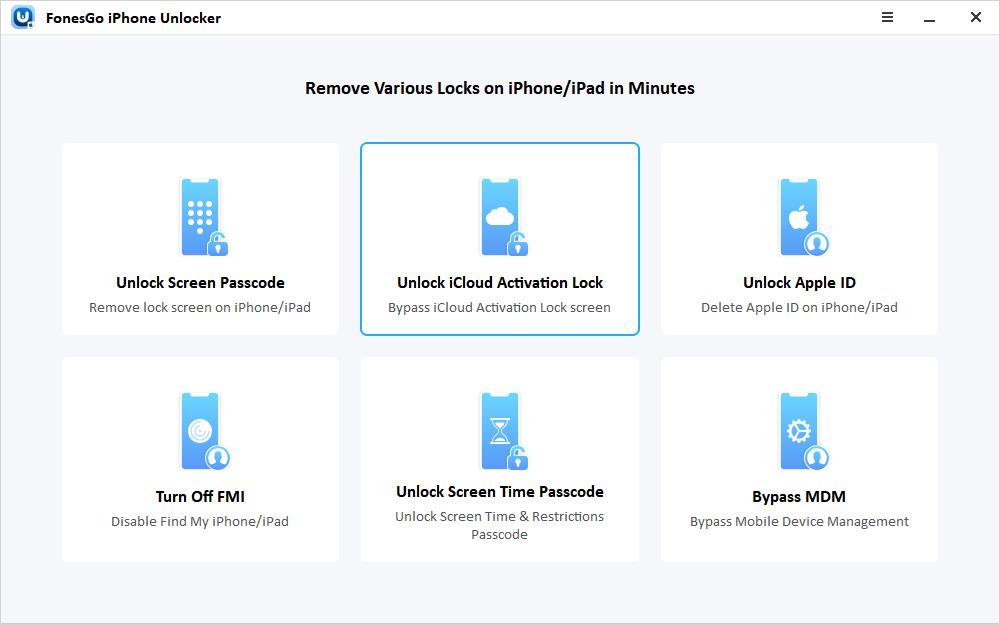 Windows 10 FonesGo iPhone Unlocker full