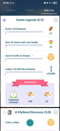 Kanto Legends Pokémon Go Tasks