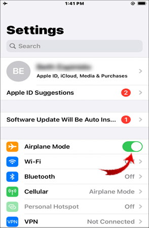 Keep airplane mode on