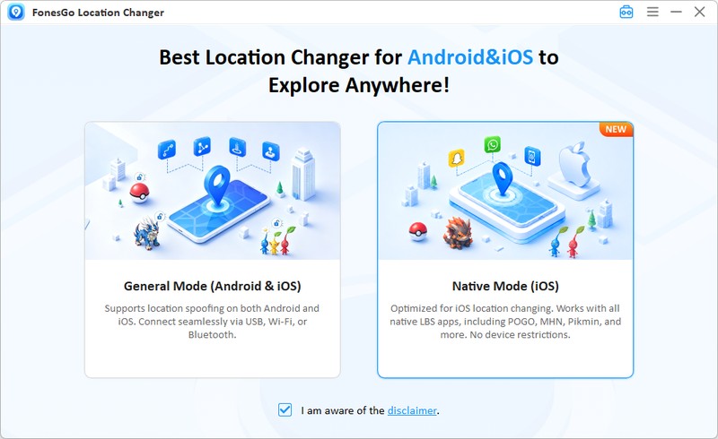 launch and select native mode fonesgo win