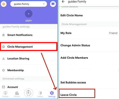 leave life360 circle