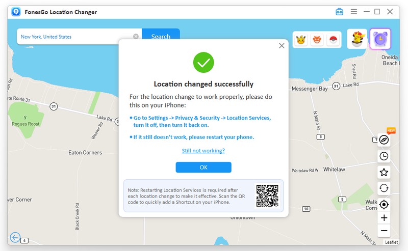 location changed successfully fonesgo win