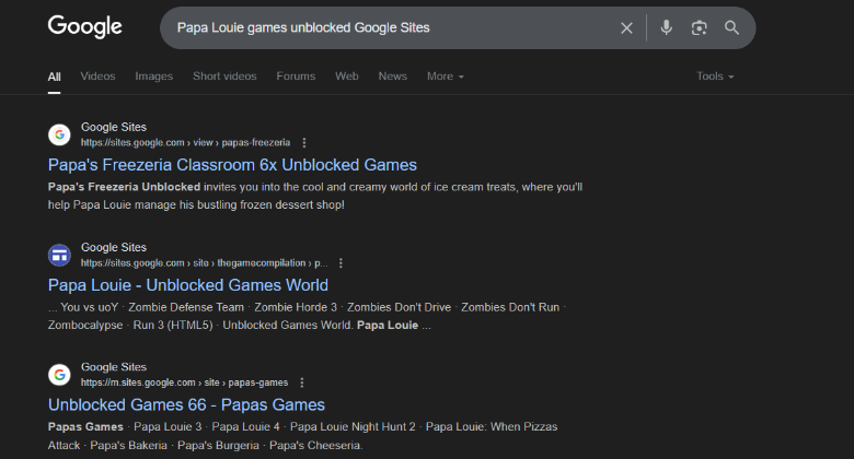 look for google sites hosting