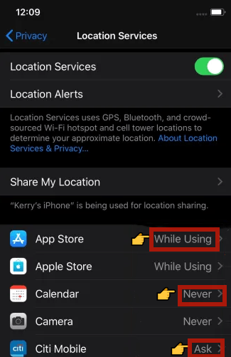 manage location services
