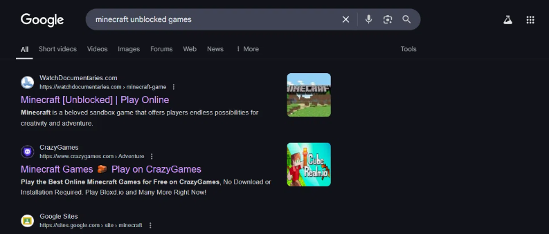 minecraft unblocked online websites