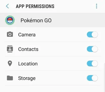 pokemon go app permission