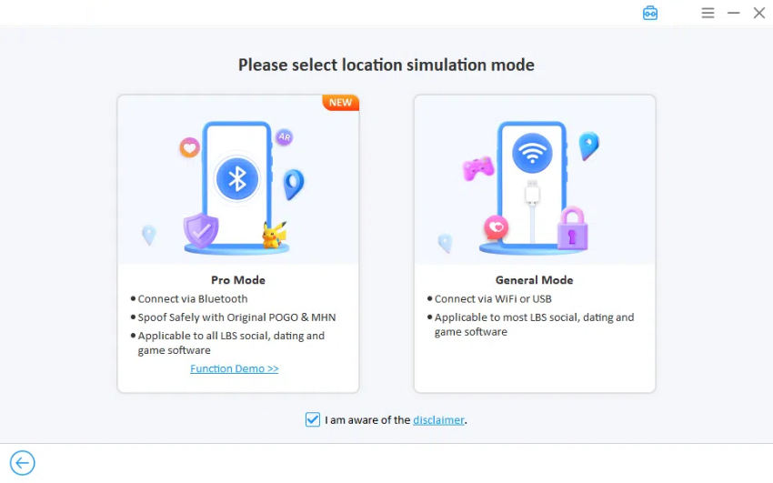 select the simulation mode