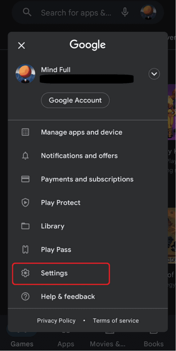 select settings