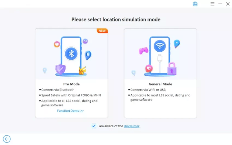 select the simulation mode