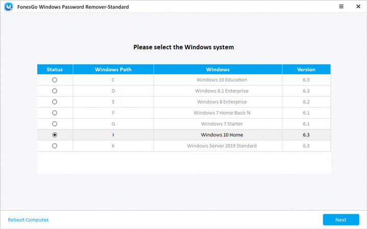 select windows system