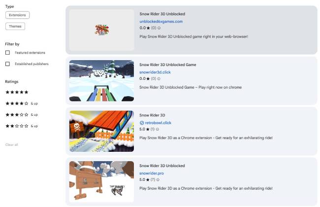 Add Snow Rider 3D to Chrome Extension