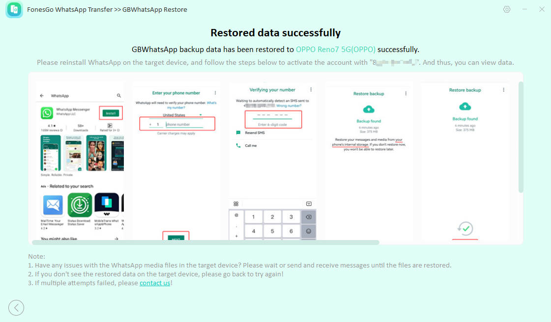 successfully restore gbwa data