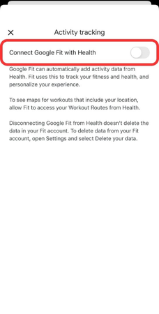 Tap Disconnect from Health