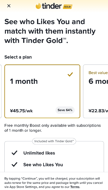 tinder gold free trial