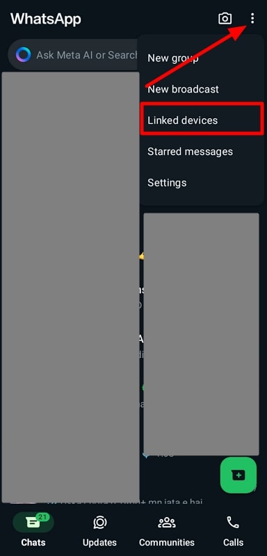 choose linked devices option