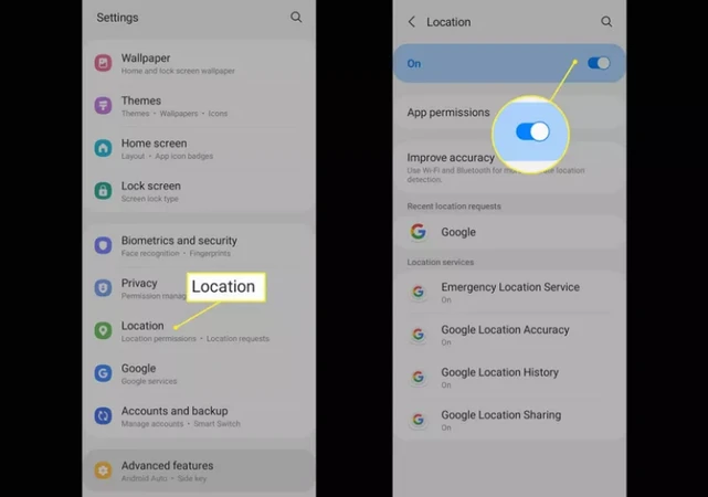 Turn Location Facebook on Android