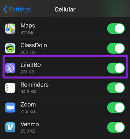 Turn off Life360