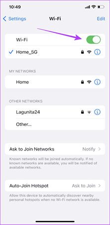 Turn off WiFi