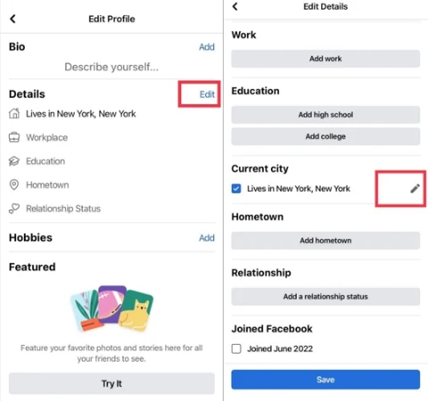 Update Facebook Profile Location