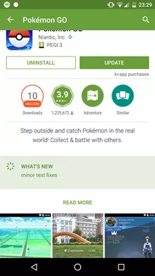 update pokemon go